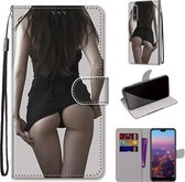 Voor Huawei P20 Pro Gekleurde Tekening Cross Textuur Horizontale Flip PU Lederen Case met Houder & Kaartsleuven & Portemonnee & Lanyard (Upskirt)