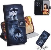 Voor Huawei Nova 5i Pro / Mate 30 Lite Gekleurde Tekening Patroon Horizontale Flip PU Lederen Case met Houder & Kaartsleuven & Portemonnee (Wolf En Hond)