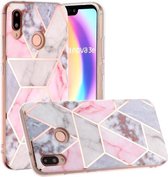 Voor Huawei P20 Lite Hot Stamping Geometrische Marmer IMD Craft TPU Beschermhoes (Hexagon)