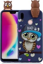 Voor Huawei P20 Lite schokbestendig Cartoon TPU beschermhoes (blauwe uil)