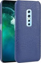 Voor Vivo V17 Pro schokbestendige krokodiltextuur pc + PU-hoes (blauw)