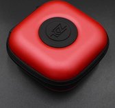 KZ-datakabeloplader Oortelefoon Draagbaar PU-ontvangstkoffer (rood)