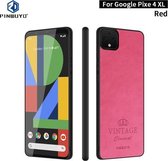 Voor Google Pixel 4 XL PINWUYO Pin Rui-serie Klassieke lederen textuur PC + TPU Waterproof Anti-fall All-inclusive beschermhoes Shell (rood)