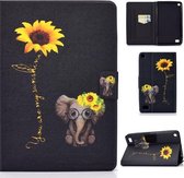 Voor Amazon Kindle Fire 7 (2015) / (2017) / (2019) Voltage Painted Pattern Tablet PC Beschermende lederen tas met beugel en kaartsleuven en antislipstrip (Chrysanthemum Elephant)