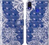 Voor Xiaomi Redmi Note 7S / Note 7 Pro 3D-schilderij Gekleurd tekeningpatroon Horizontaal Flip TPU + PU lederen tas met houder & kaartsleuven & portemonnee & lanyard (wit kant)