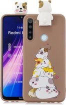 Voor Xiaomi Redmi Note 8T Cartoon schokbestendige TPU beschermhoes met houder (stapel hamsters)