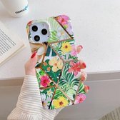 Plating Splicing Pattern Soft TPU beschermhoes voor iPhone 11 Pro (kleurrijke bloem)