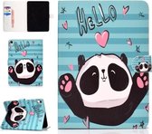 Voor iPad Pro 11 inch (2018) Gekleurd tekeningpatroon Horizontaal Flip PU-leren hoes met houder & kaartsleuf & slaap- / wekfunctie (Love Panda)