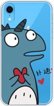 Voor iPhone XR Lucency Painted TPU Protective (Loving Dinosaur)
