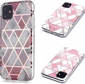 Voor iPhone 11 Plating Marble Pattern Soft TPU beschermhoes (roze)