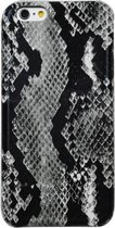 Voor iPhone 6Plus / 6SPlus Snake Skin-patroon PU + PVC-materiaal Schokbestendige mobiele beschermhoes (grijs)