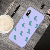 Voor iPhone XS Max Cartoon dier patroon schokbestendig TPU beschermhoes (paarse dinosaurussen)