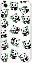 Voor iPhone SE (2020) schokbestendig geverfd transparant TPU beschermhoes (panda)