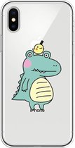 Voor iPhone XS Lucency Painted TPU Protective (Bird Crocodile)