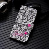 3D-schilderijpatroon Gekleurde tekening Horizontale Flip PU lederen tas met houder & kaartsleuven & portemonnee voor Motorola MOTO E5 Play (Lace Flower)