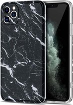 TPU glanzend marmerpatroon IMD-beschermhoes voor iPhone 11 Pro Max (zwart)