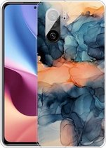 Voor Xiaomi Redmi K40 / K40 Pro Frosted Fashion Marble Shockproof TPU beschermhoes (abstract blauw)