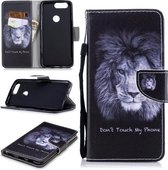 Voor OnePlus 5T Gekleurd tekeningpatroon Horizontaal Flip TPU + PU lederen hoesje met houder & kaartsleuven & portemonnee & lanyard (leeuw)