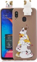 Voor Huawei Y7 (2019) Cartoon schokbestendig TPU beschermhoes met houder (hamsters)