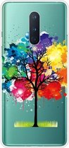 Voor OnePlus 8 schokbestendig geverfd transparant TPU beschermhoes (olieverfboom)