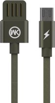 WK WDC-055m 2.4A Micro USB Babylon aluminium oplaadgegevenskabel, lengte: 1m (groen)