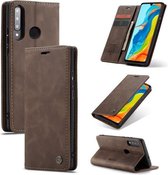 CaseMe-013 Multifunctionele Retro Frosted Horizontale Flip Leren Case voor Huawei P30 Lite, met Kaartsleuf & Houder & Portemonnee (Koffie)