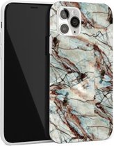 Glanzend marmerpatroon TPU beschermhoes voor iPhone 11 Pro (groen)
