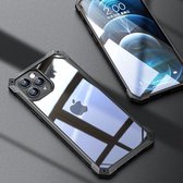 iPaky TPU + lederen frame + pc transparante beschermhoes voor iPhone 11 Pro (zwart)