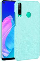 Huawei P40 Lite E Hoesje - Mobigear - Croco Serie - Hard Kunststof Backcover - Turquoise - Hoesje Geschikt Voor Huawei P40 Lite E