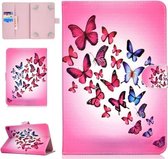 Voor 10 inch Universele Tablet PC Gekleurde Tekening Patroon Horizontale Flip PU Lederen Case met Houder & Kaartsleuf (vlinder)