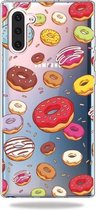 Mode Zachte TPU Case 3D Cartoon Transparante Zachte Siliconen Cover Telefoon Gevallen Voor Galaxy Note10 (Donut)