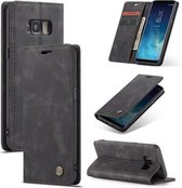CaseMe-013 Multifunctionele Retro Frosted Horizontale Flip Leren Case met Kaartsleuf & Houder & Portemonnee voor Galaxy S8 (Zwart)