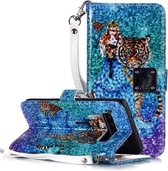 Magic 3D Bright Colored Drawing Pattern Horizontale Flip PU lederen tas met houder & kaartsleuven & portemonnee & fotolijst voor Galaxy S10 (Beauty en Tiger)