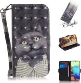 Voor Samsung Galaxy A71 5G 3D Geschilderd Patroon Magnetische Aantrekkelijkheid Horizontale Flip Leren Case met Houder & Kaartsleuf & Portemonnee & Lanyard (Embrace Cat)