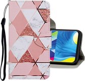 Voor Samsung Galaxy A51 Gekleurde tekening patroon Horizontale flip lederen tas met houder & kaartsleuven & portemonnee (marmer)