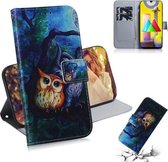 Voor Galaxy M31 Gekleurde Tekening Horizontale Flip Leren Case met Houder & Kaartsleuf & Portemonnee (Olieverf Uil)