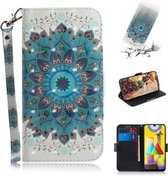 Voor Galaxy M31 3D Gekleurde Tekening Horizontale Flip Leren Case met Houder & Kaartsleuf & Portemonnee & Lanyard (Pauwkrans)