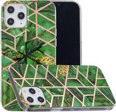 Voor iPhone 12 Pro Max Plating Marble Pattern Soft TPU beschermhoes (groen)