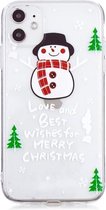 Voor iPhone 11 Pro Max Christmas Pattern TPU beschermhoes (sneeuwpop)