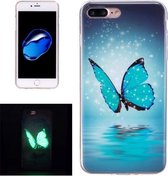 Voor iPhone 8 Plus & 7 Plus Noctilucent Butterfly Pattern IMD Vakmanschap Soft TPU Cover Case