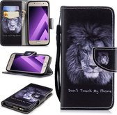 Voor Samsung Galaxy A3 (2017) Gekleurde tekening Patroon Horizontaal Flip TPU + PU lederen tas met houder & kaartsleuven & portemonnee & lanyard (leeuw)