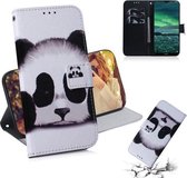 Voor Nokia 2.3 Gekleurde tekening Horizontale flip lederen tas met houder & kaartsleuf & portemonnee (Panda)