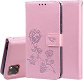 Voor Huawei Honor 9S Rose Reliëf Horizontale Flip PU lederen hoes met houder & kaartsleuven & portemonnee (Rose goud)