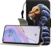 Voor Huawei Nova 7 Gekleurde Tekening Horizontale Flip Leren Case met Houder & Kaartsleuf & Portemonnee (Donsjack Kat)