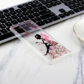 Voor Samsung Galaxy A71 gekleurd tekeningpatroon zeer transparant TPU beschermhoes (vlindermeisje)