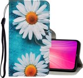 Voor Xiaomi Redmi Note 8 3D Gekleurde Tekening Horizontale Flip PU Lederen Case met Houder & Kaartsleuven & Portemonnee (Chrysanthemum)