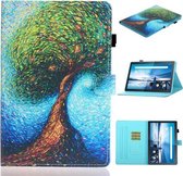 Voor Lenovo Tab M10 TB-X605F / X505 Gekleurde Tekening Horizontale Flip Leren Case met Houder & Kaartsleuf (Abstracte Boom)