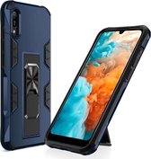 Voor Huawei Y6 Pro (2019) Soldier Armor Schokbestendig TPU + PC Magnetische beschermhoes met houder (blauw)