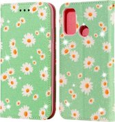 Voor Huawei P Smart 2020 Glinsterende Daisy Magnetische Horizontale Flip Leren Case met Houder & Kaartsleuven & Fotolijst (Groen)