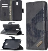 Voor Nokia 2.3 Bijpassende kleur Krokodiltextuur Horizontale flip PU lederen tas met portemonnee & houder & kaartsleuven (zwart)